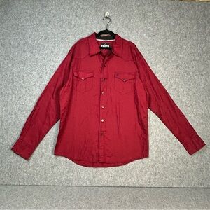 Men's LG Garth Brooks by Cinch Red Paisley Design Long Sleeve Snap Shirt Western